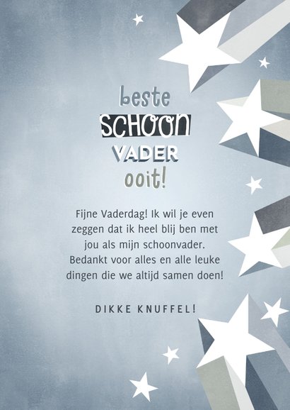 Vaderdag kaart voor je schoonvader met typografie en sterren 3