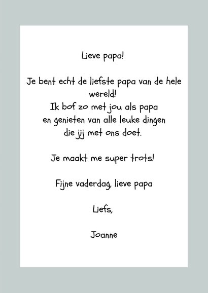 Vaderdag, Voor mij ben jij de allerbeste vader 3