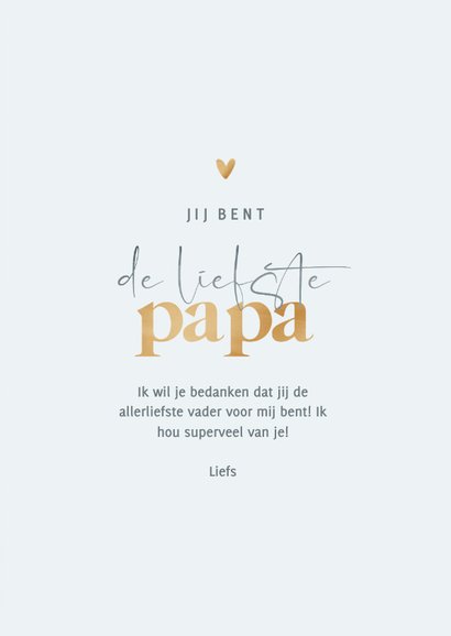 Vaderdagkaart 2 foto's liefste papa lichtblauw met hartjes 3