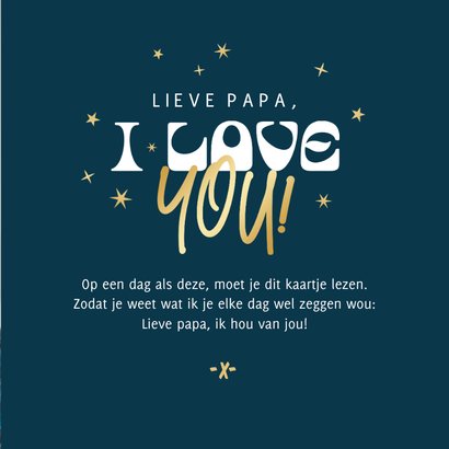 Vaderdagkaart best dad ever sterretjes goud i love you 3