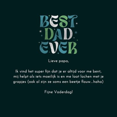 Vaderdagkaart best dad ever typografisch sterren stoer 3