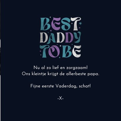 Vaderdagkaart best daddy to be sterren stoer typografisch 3
