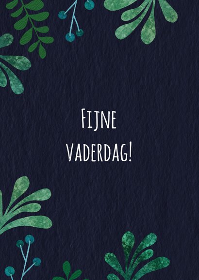 Vaderdagkaart botanisch in groen en blauwtinten 2
