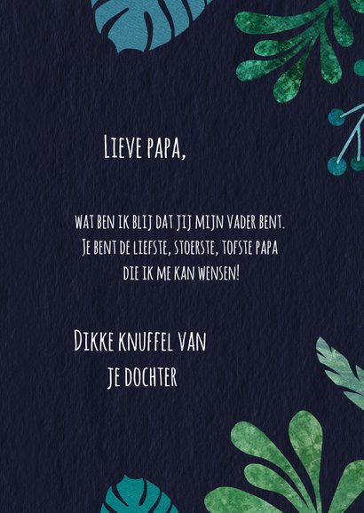 Vaderdagkaart botanisch in groen en blauwtinten 3