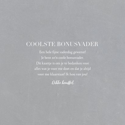 Vaderdagkaart 'coolste bonusvader' met grote foto 3
