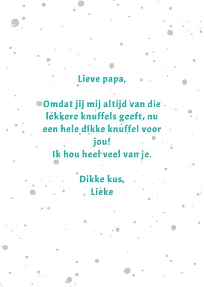 Vaderdagkaart een knuffel voor de beste papa 3