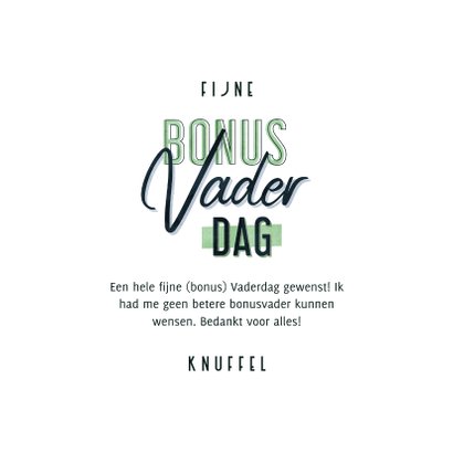 Vaderdagkaart fijne bonusvaderdag typografisch 3