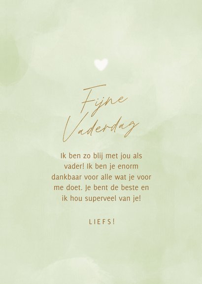 Vaderdagkaart 'Fijne Vaderdag' groen met foto en hart 3