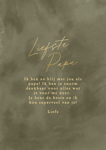 Vaderdagkaart groene waterverf met foto en hartjes 3