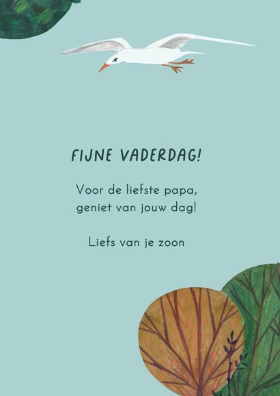 Vaderdagkaart illustratie fiets papa natuur cadeau 3