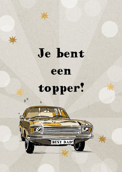 Vaderdagkaart illustratie oldtimer kraft goud foto 2