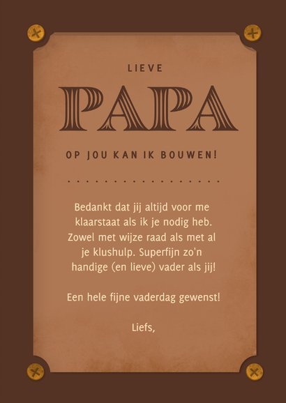Vaderdagkaart klussen - handigste vader ter wereld 3