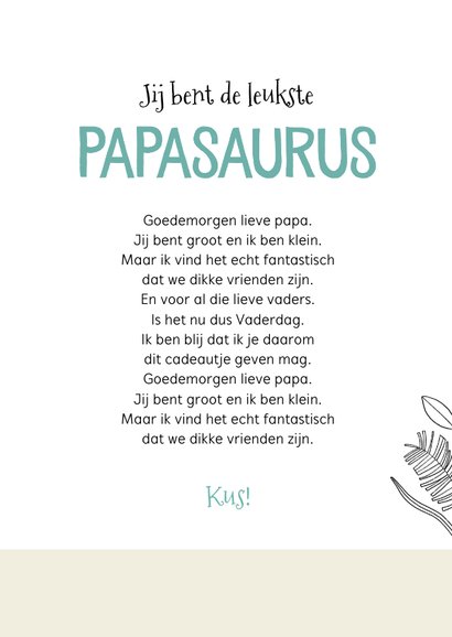 Vaderdagkaart leukste papasaurus dino's met foto zoon 3