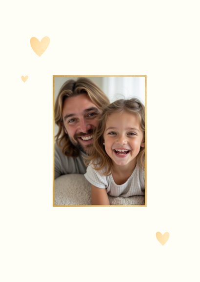 Vaderdagkaart liefste papa grote foto met gouden harten 2