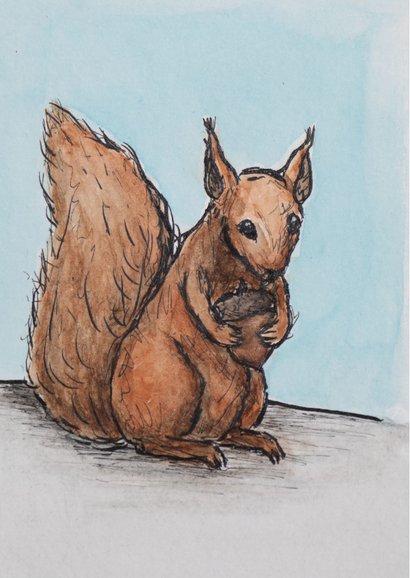 Vaderdagkaart met eekhoorn illustratie 2