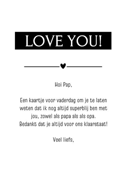 Vaderdagkaart met eigen foto's in de letters LOVE 3
