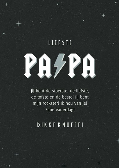 Vaderdagkaart met foto mijn papa is een rockster 3