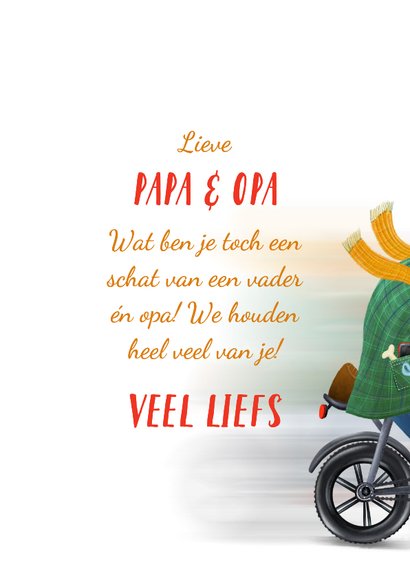 Vaderdagkaart met oudere meneer op fatbike 3