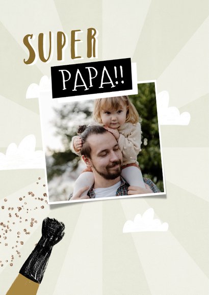 Vaderdagkaart met superhelden quote en wolken 2