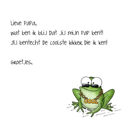 Vaderdagkaart mijn papa is een coole kikker 3