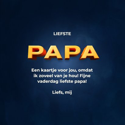 Vaderdagkaart PAPA donkerblauw met rode hartjes 3