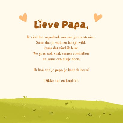 Vaderdagkaart stoeiende papabeer en kleine beer 3