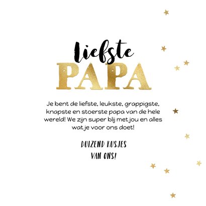 Vaderdagkaart 'Stoerste Papa' panterprint foto goud sterren 3