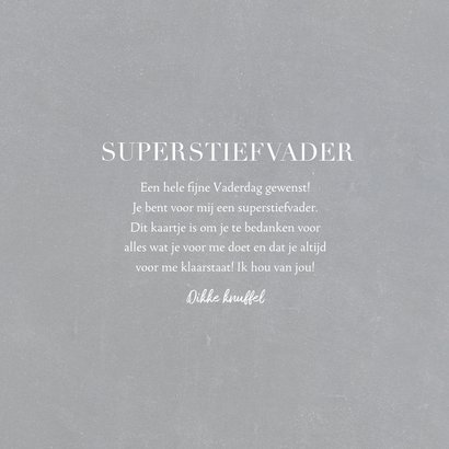 Vaderdagkaart 'super stiefvader' met grote foto en tekst 3