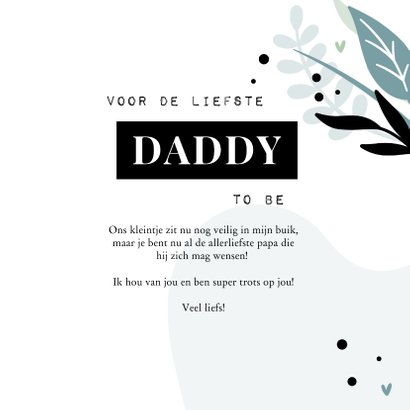 Vaderdagkaart voor de liefste daddy to be met blaadjes 3