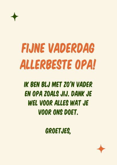Vaderdagkaart voor vader en opa met klavertjes vier 3