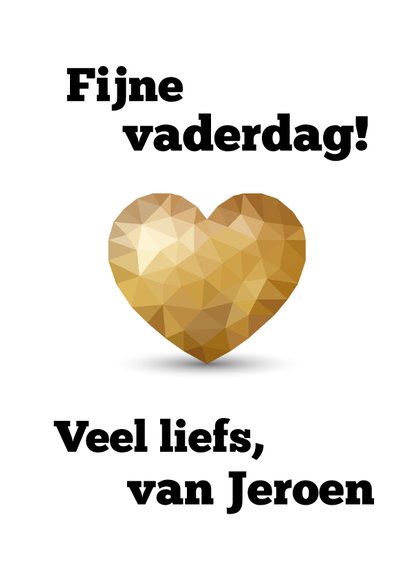 Vaderdagkaart voor vader met een gouden hart 3