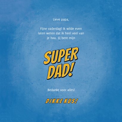 Vaderdagkaart you're a SUPER DAD in comic stijl 3