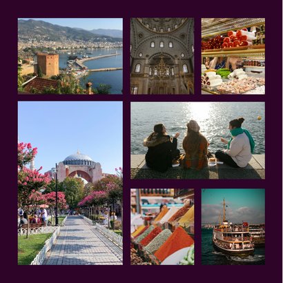 Vakantie collage vierkant met 5 foto's 2