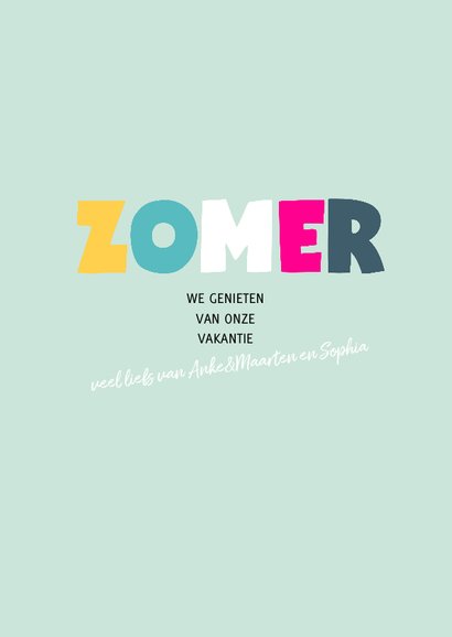 Vakantie groeten zomer letters 3