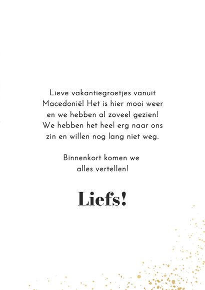 Vakantiegroetjes fotocollage groetjes uit met goudlook 3