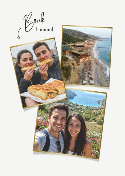 Vakantiekaart Albanië natuur fotocollage goud 2