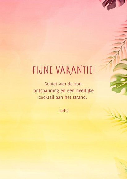 Vakantiekaart cocktail fijne vakantie  3