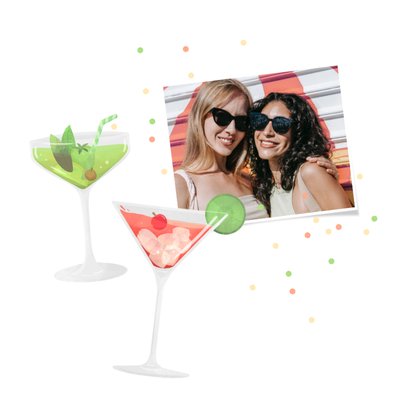 Vakantiekaart cocktails fijne vakantie tropisch 2