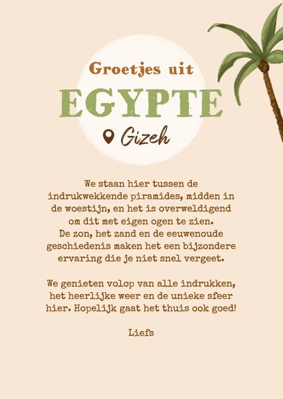 Vakantiekaart Egypte Gizeh piramide Afrika fotokaart kameel  3