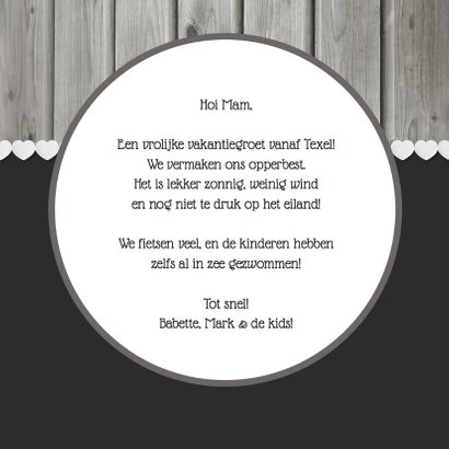 Vakantiekaart eigen foto hout 3