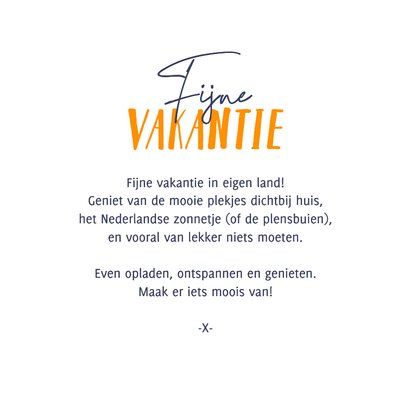 Vakantiekaart fijne vakantie Nederland eigen land 3