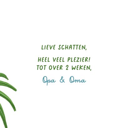 Vakantiekaart fijne vakantie tropische palmbomen kleurrijk 3