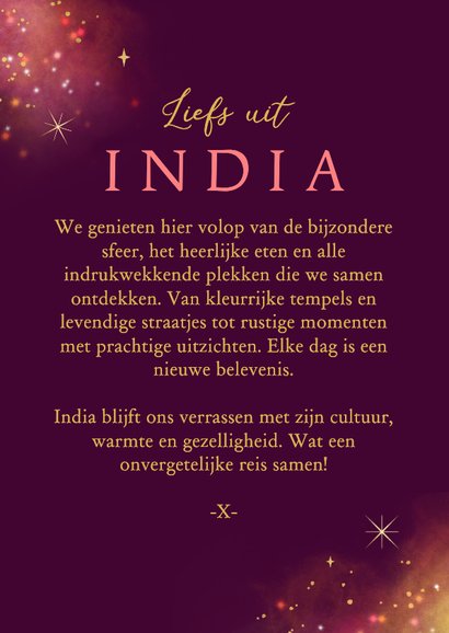 Vakantiekaart groetjes uit India lichtjes foto 3