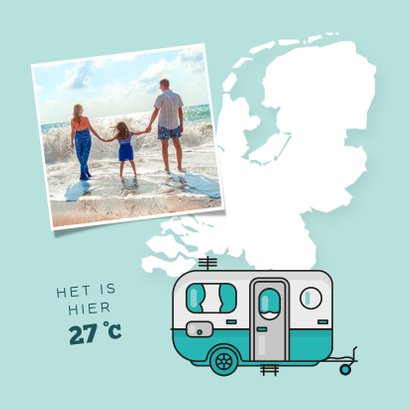 Vakantiekaart groetjes uit nederland kamperen camper foto 2