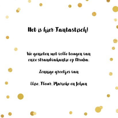Vakantiekaart Holiday ballon goud 3