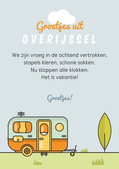 Vakantiekaart kamperen camper caravan illustratie foto's 3