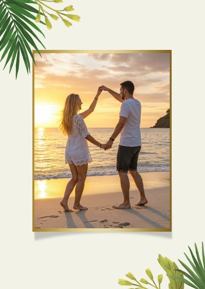 Vakantiekaart liefs uit Indonesië lombok foto's palmbladeren 2