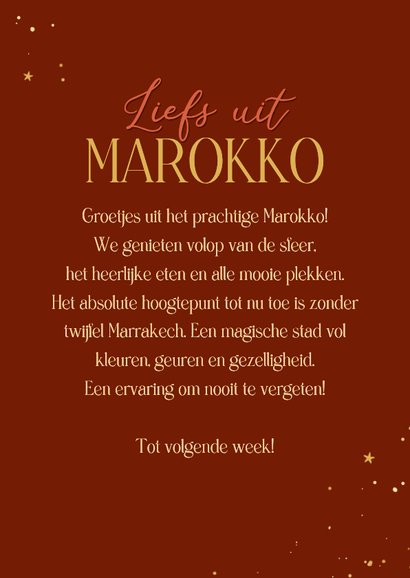 Vakantiekaart Marokko Afrika Marokkaans thema foto 3