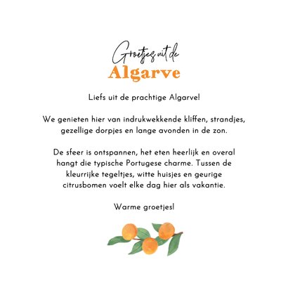 Vakantiekaart mediterraans tegeltjes sinaasappels fotokaart 3