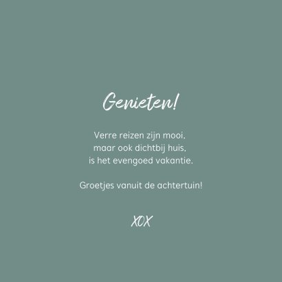 Vakantiekaart met jungle lampjes bladeren groen goud foto 3